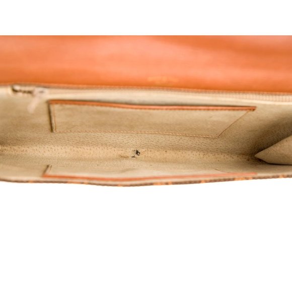 GUCCI early brown logo print XL asymmetrical envelope top clutch - Picture 3 of 13